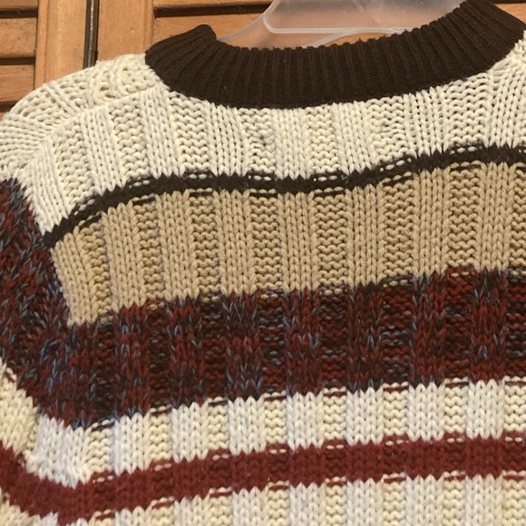 Cabot Cream, Brown, Rust and Blue Striped Sweater - Picture 9 of 12